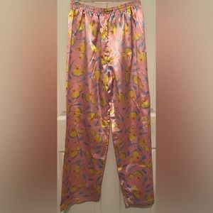 Vintaged Silk Rubber Duck Pink Pajama Bottoms